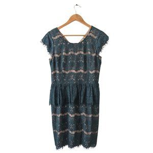 NWT Anthropologie by Maeve Elsa Peplum Dress in Green Size M